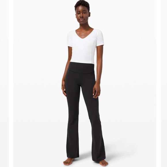 lululemon athletica Pants - Lululemon Size 10 Groove Pant Flare Super High Rise Black Pants Nulu